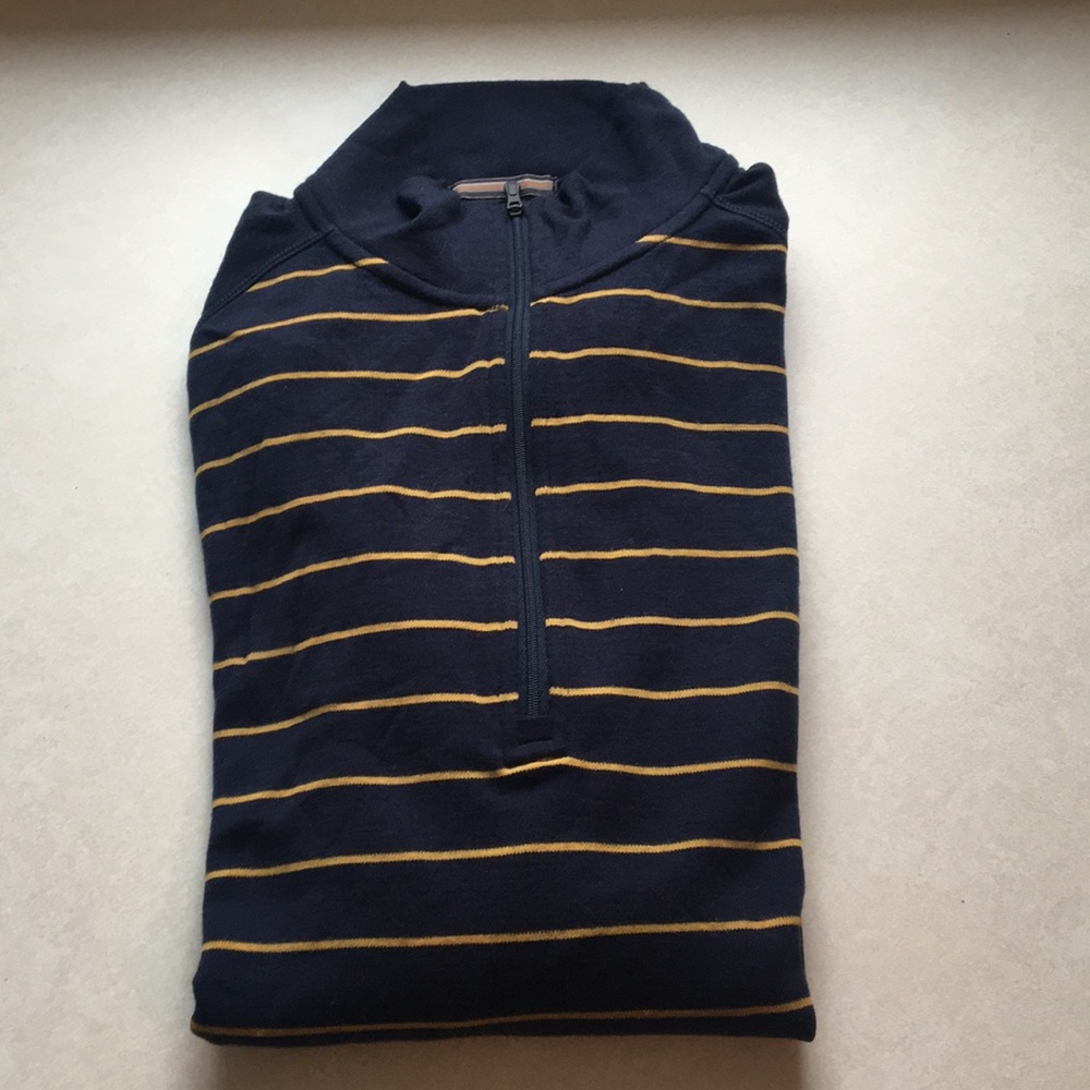 Striped Smartwool quarter zip sweater, XL